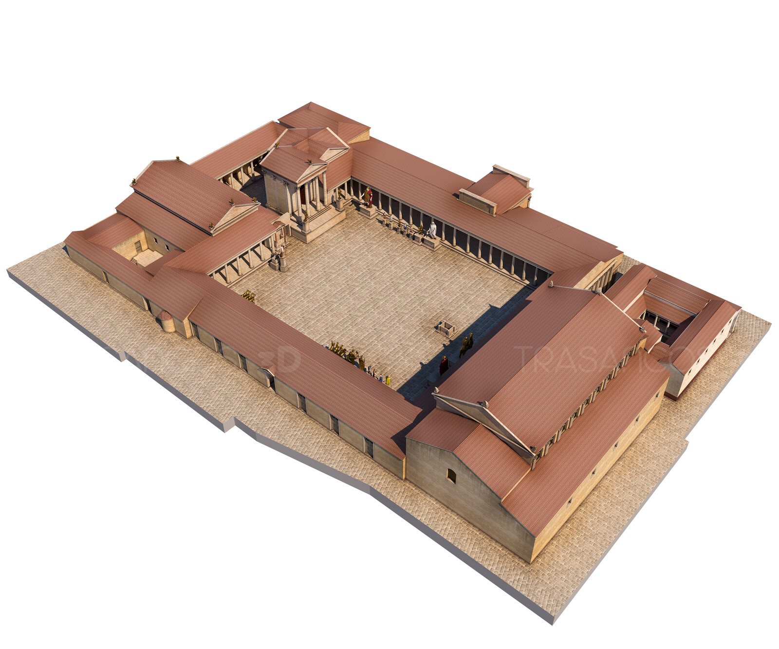 3D reconstruction of the Forum of Timgad.
Modeled in collaboration with:
- Andrés Armesto