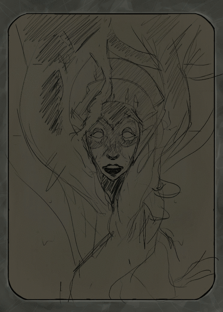 Process of creating the card back for the forest zone.