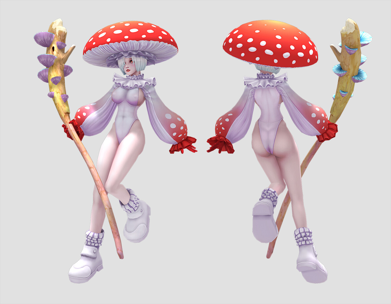Some girl and mushrooms | Anime Art Amino