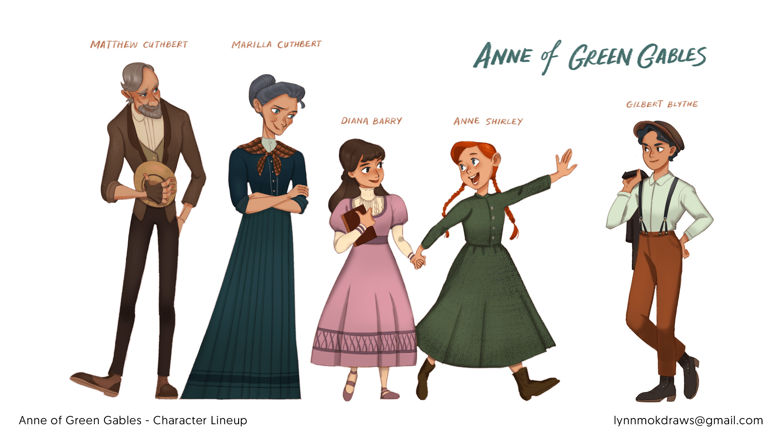 Characters in their respective Edwardian Era costumes