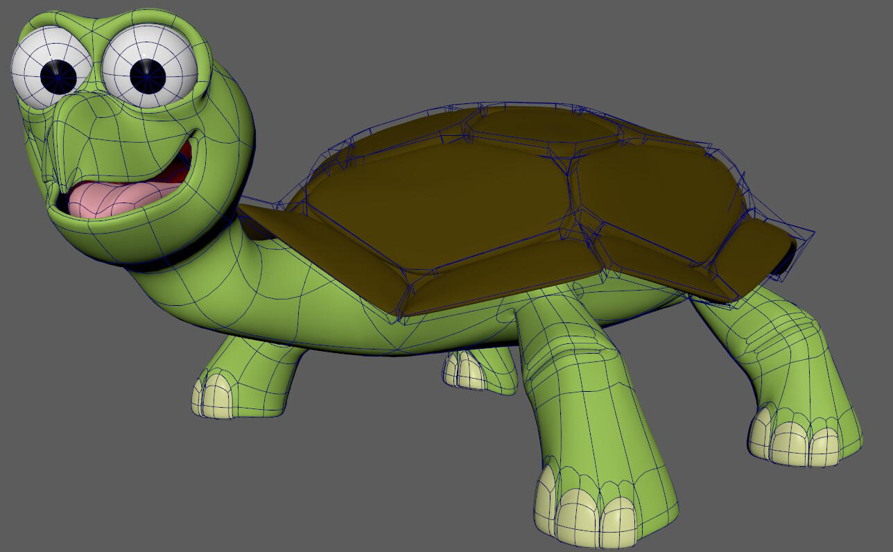 Tortoise Character Wireframe