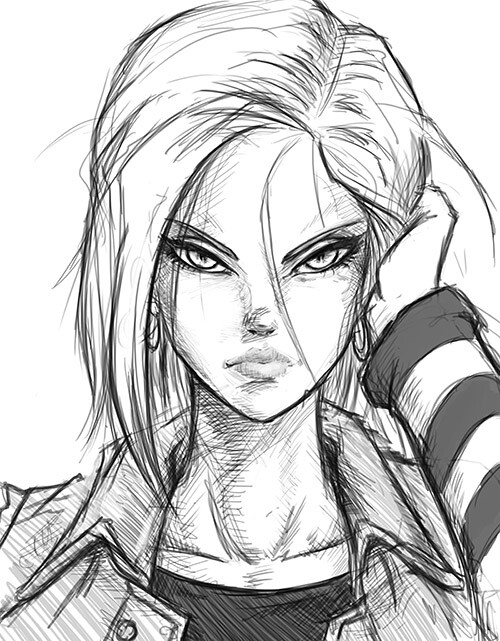 ArtStation Android 18 sketch