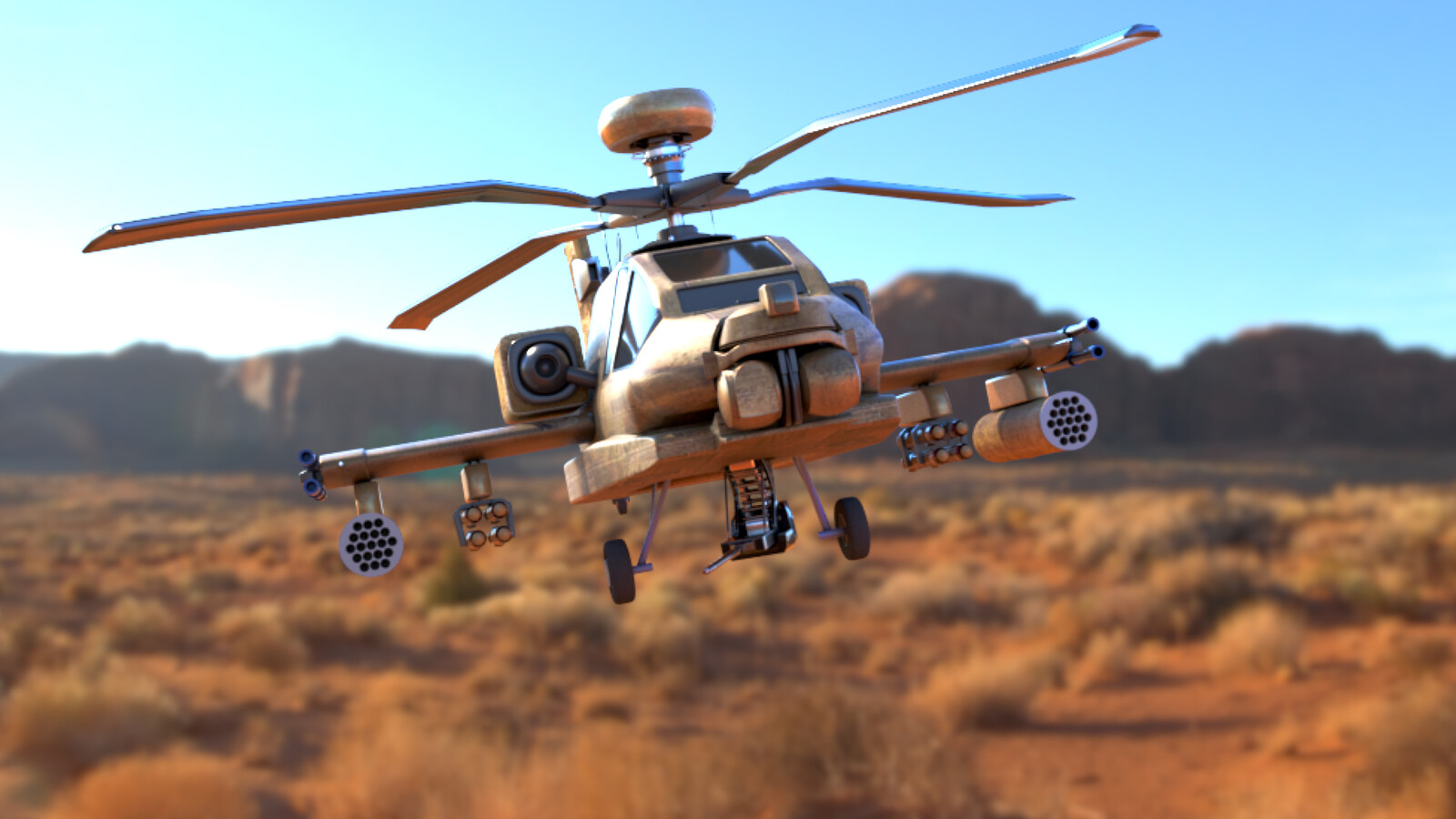 Artstation Helicopter Boeing Ah 64 Apache Berrechid Khalid