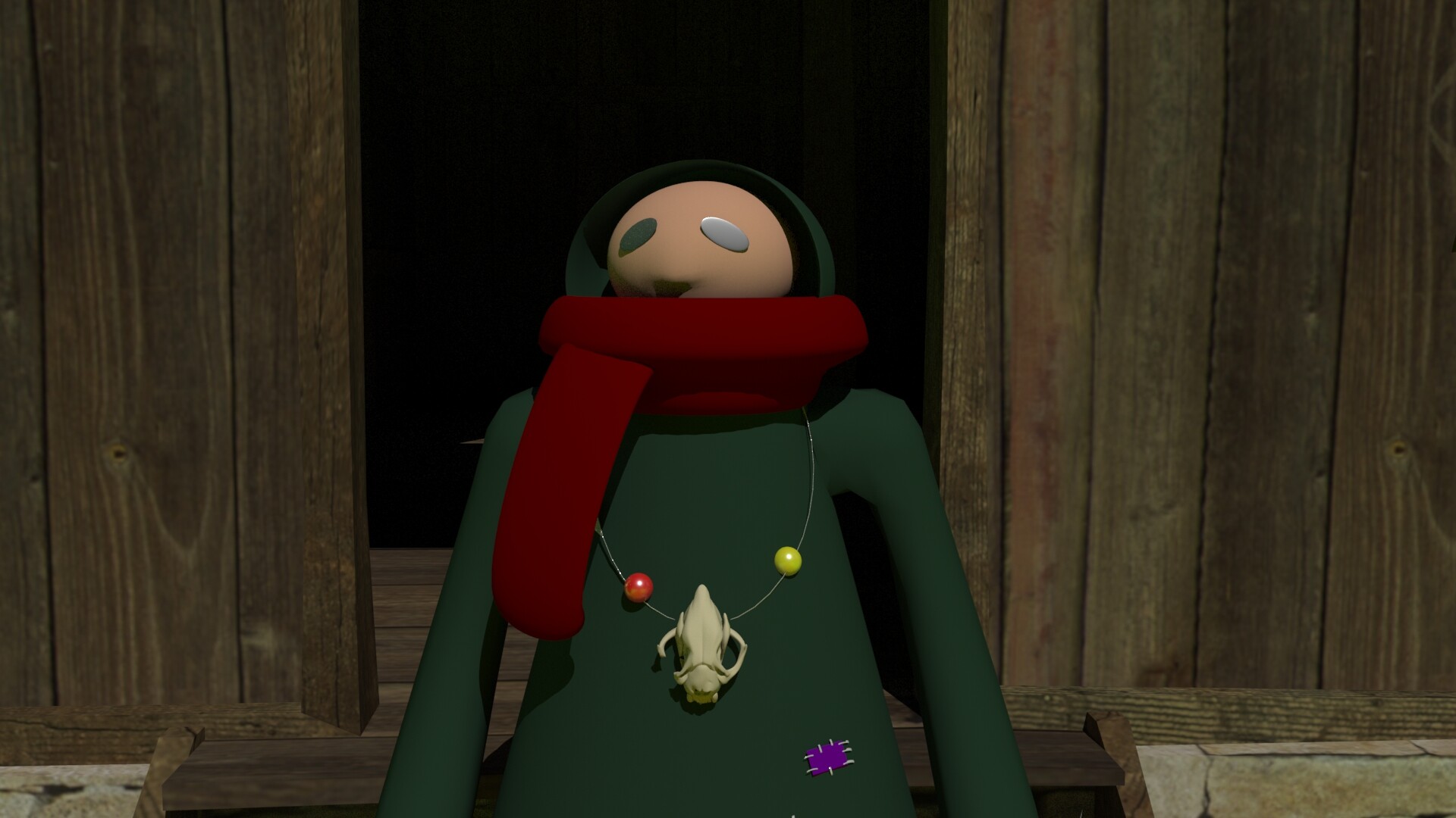 Maria Surinyac Humanoid With Cabin In The Woods Animation