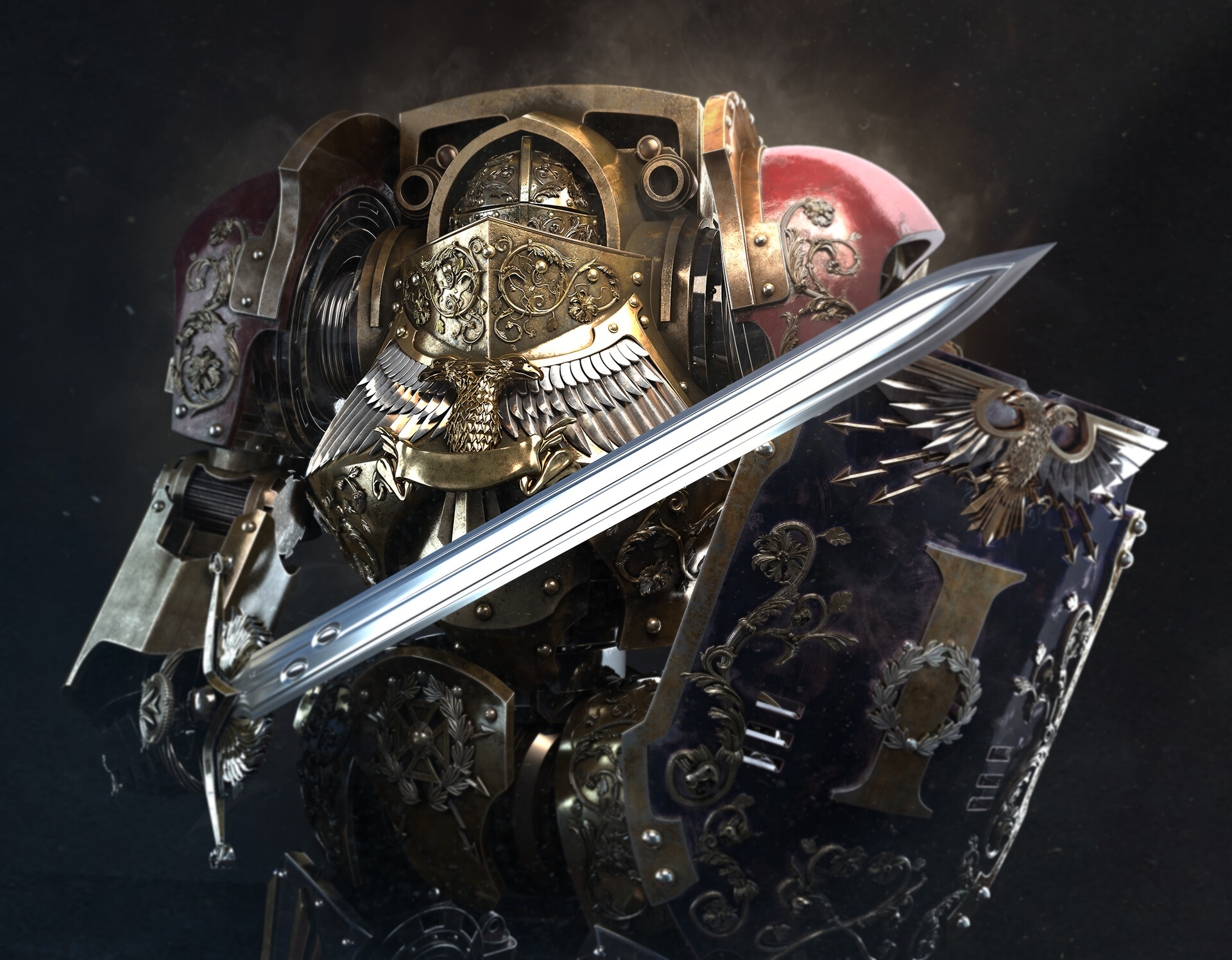 Artstation Adeptus Custodes Contemptor Dreadnought Dmitriy Mironov Adeptus custodes contemptor dreadnought warhammer 40k fan art by dmitriy mironov. adeptus custodes contemptor dreadnought