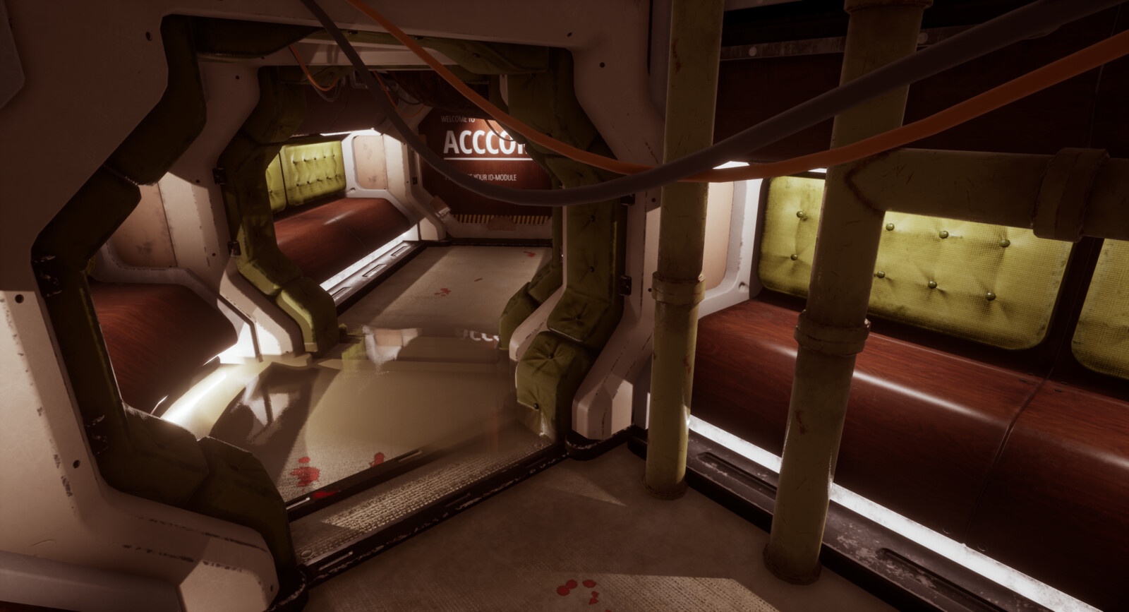 As a result, over the last year my corridor approach went  through many iterations. Eventually I decided for a definitive 60s retro fashion with low, 