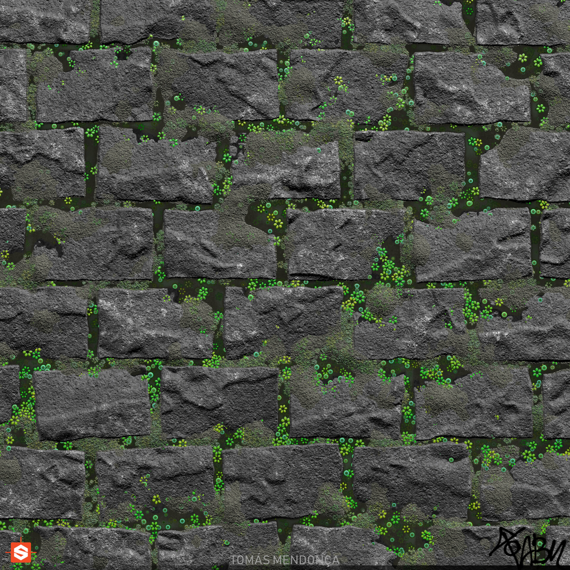 Artstation Stone Bricks Floor Tomas Mendonca