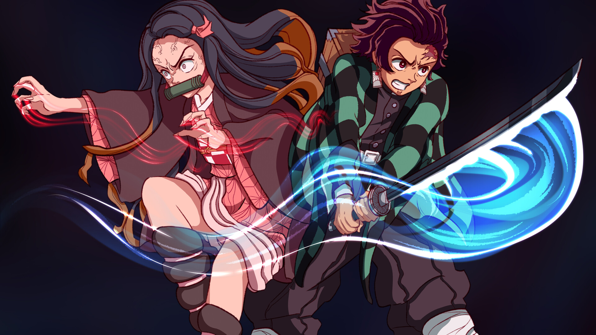 Nezuko and Tanjiro (Demon Slayer) .