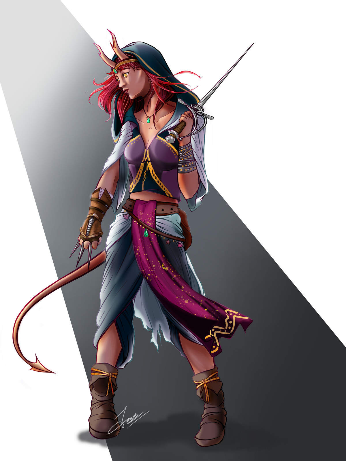 Artstation Blade Dancer Tiefling D D 5e Audisa Wina S