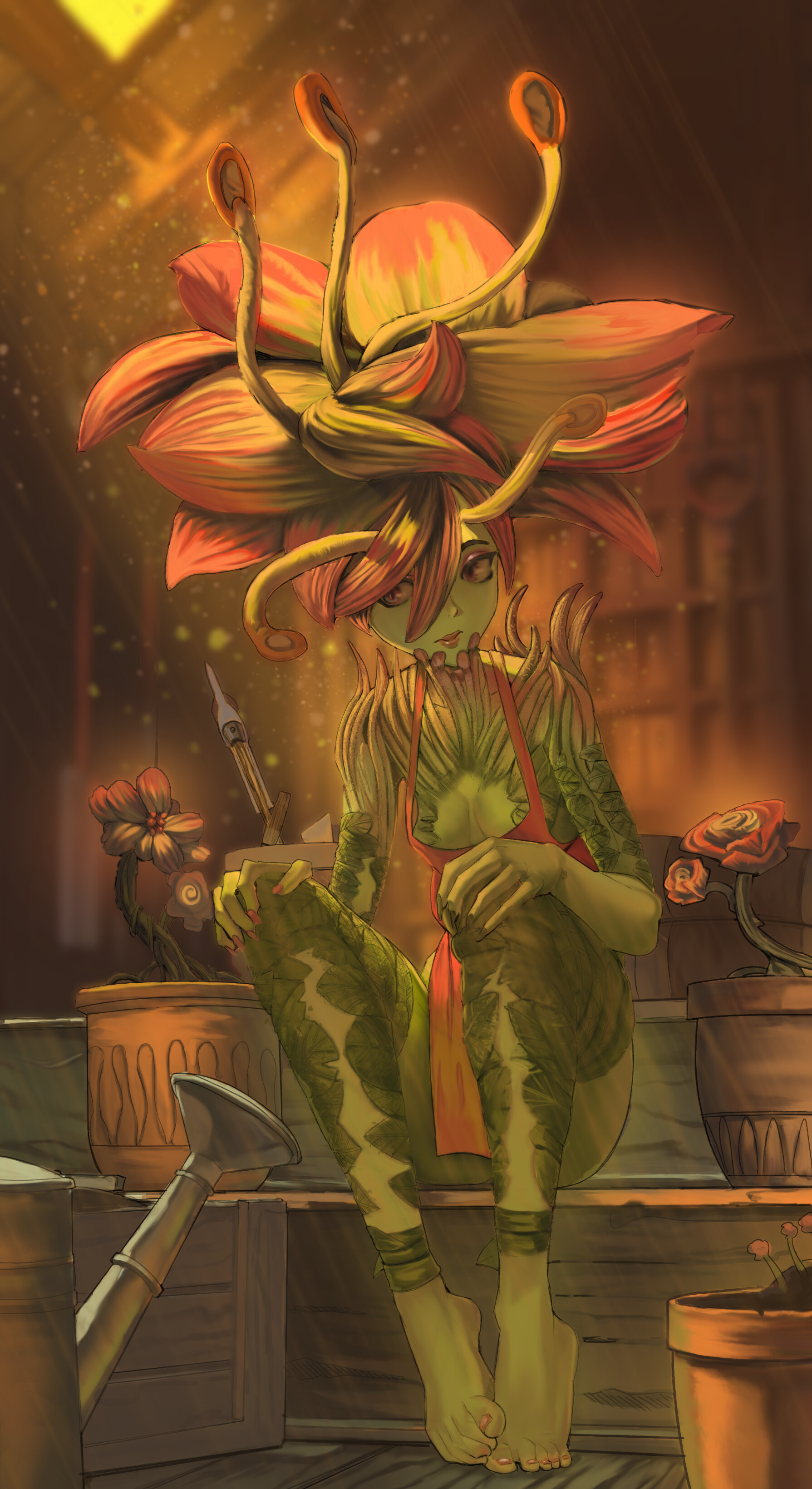 .Riverman. Plant girl.