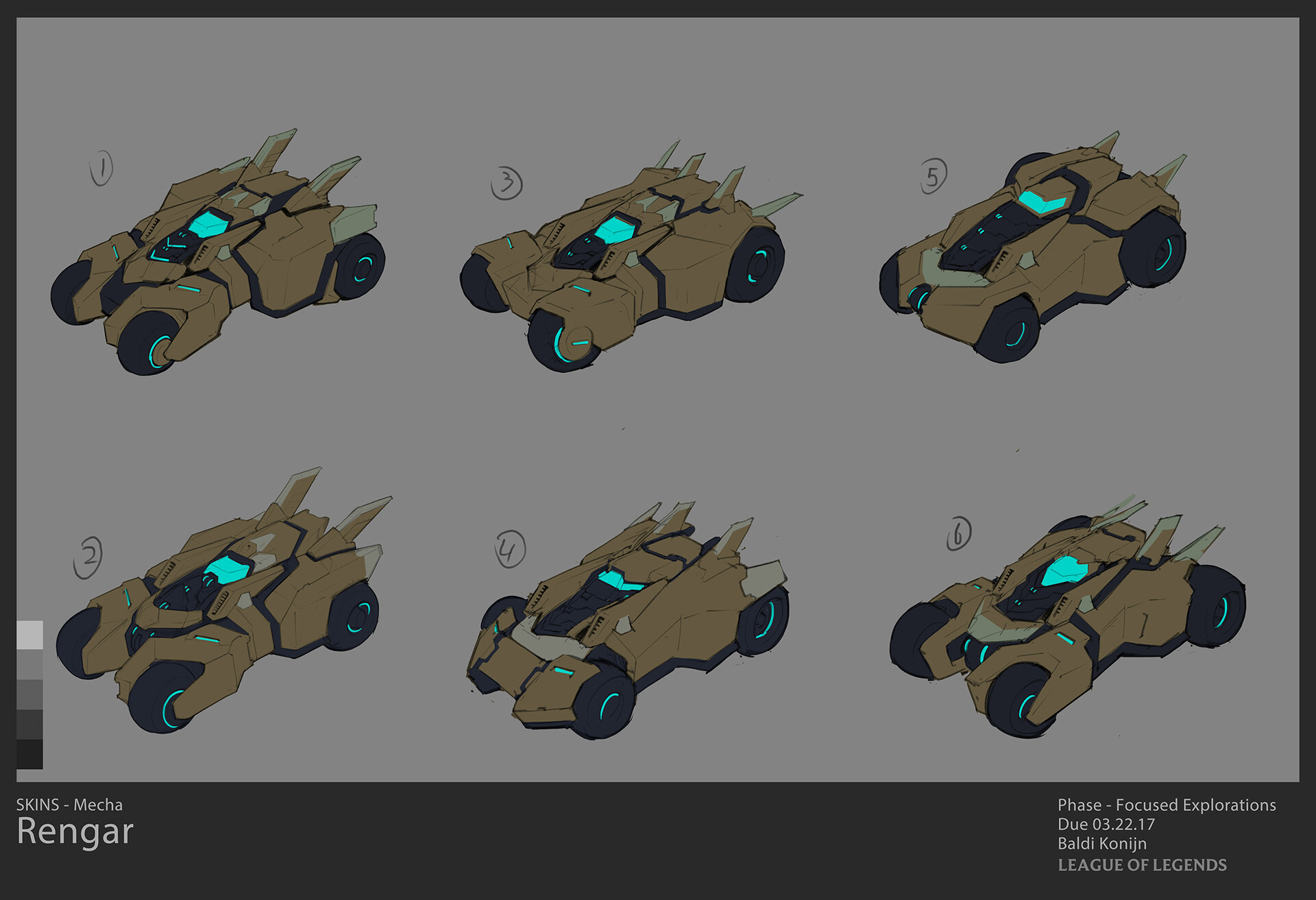 These are just a couple of the many iterations I did of  his vehicle. 