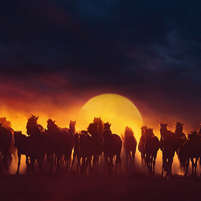 Gene raz von edler sunset horse horde by ellysiumn as version