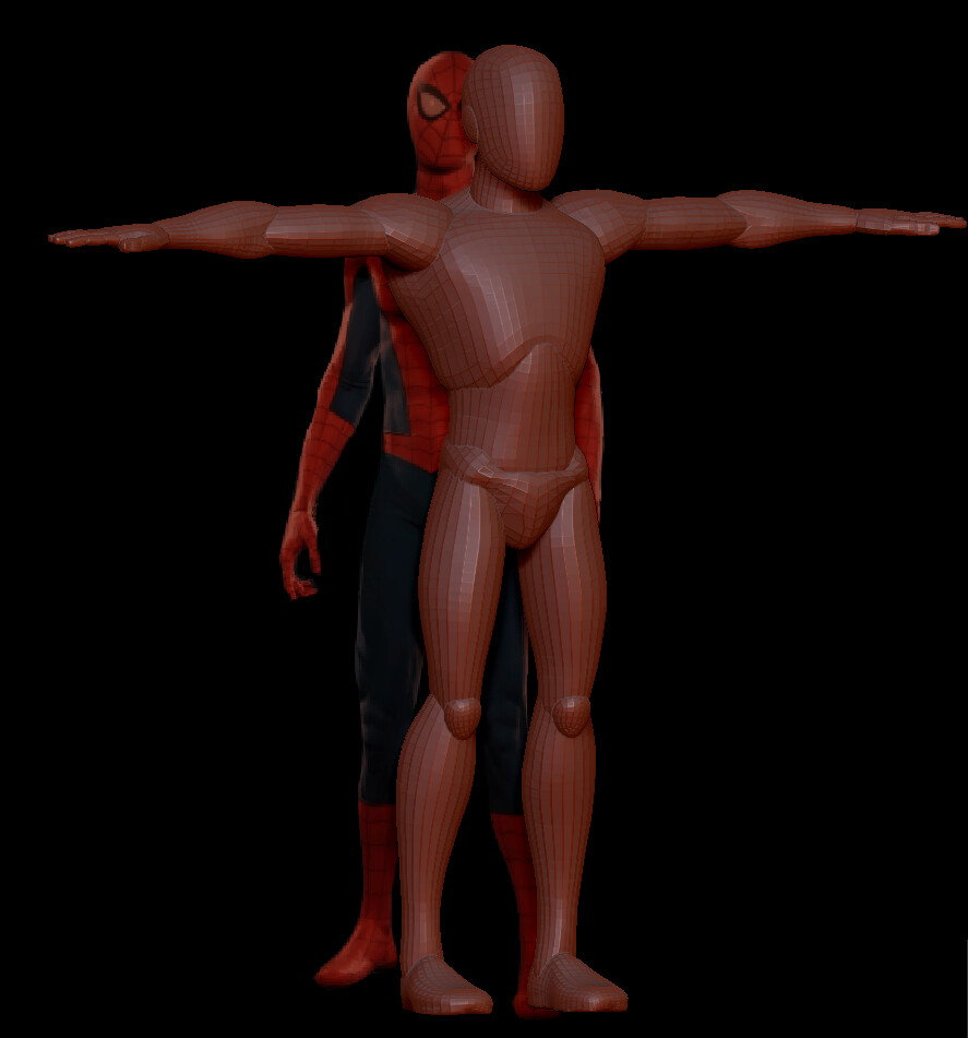 Spiderman started out from a modular basemesh.