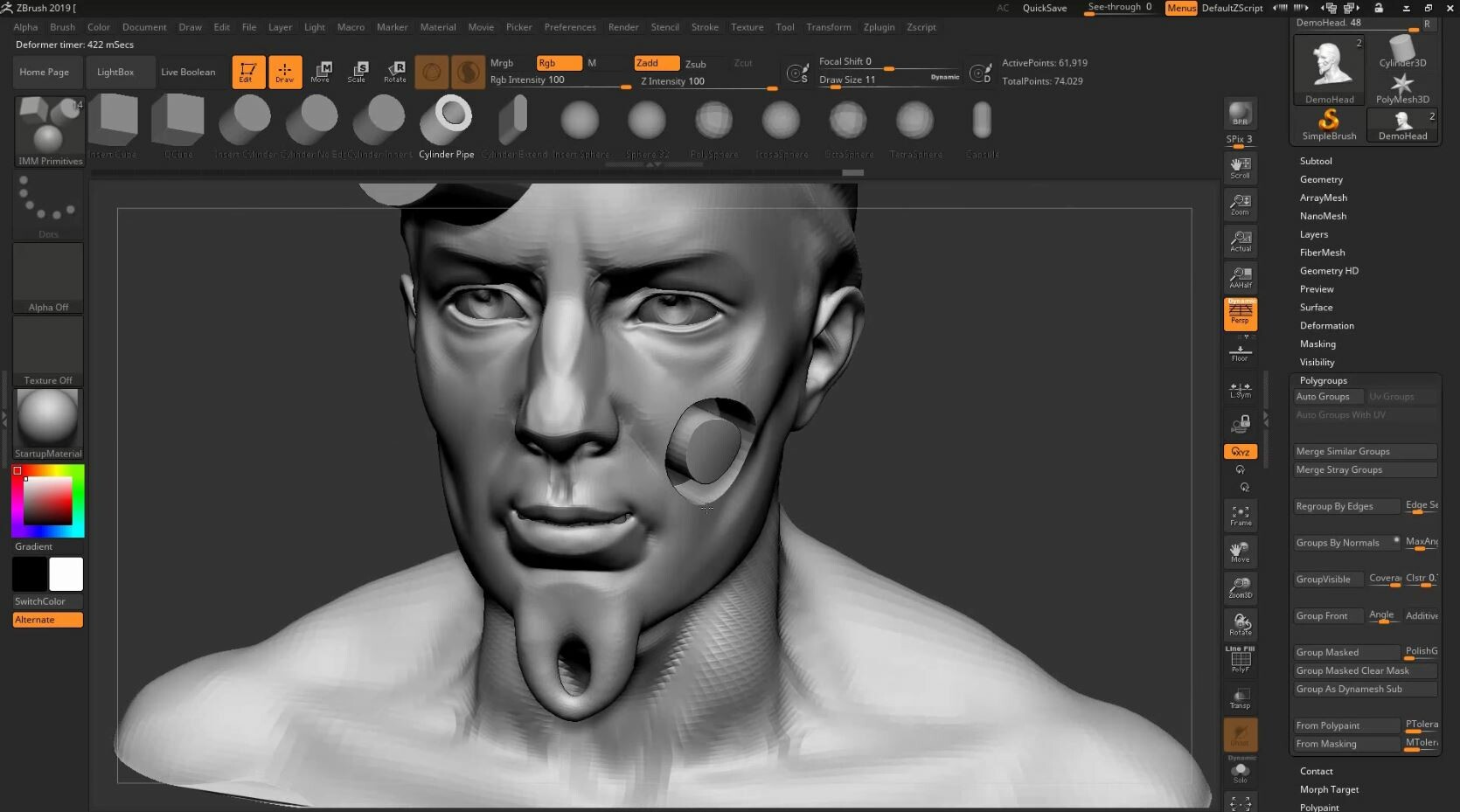 Zbrush как создать новый проект