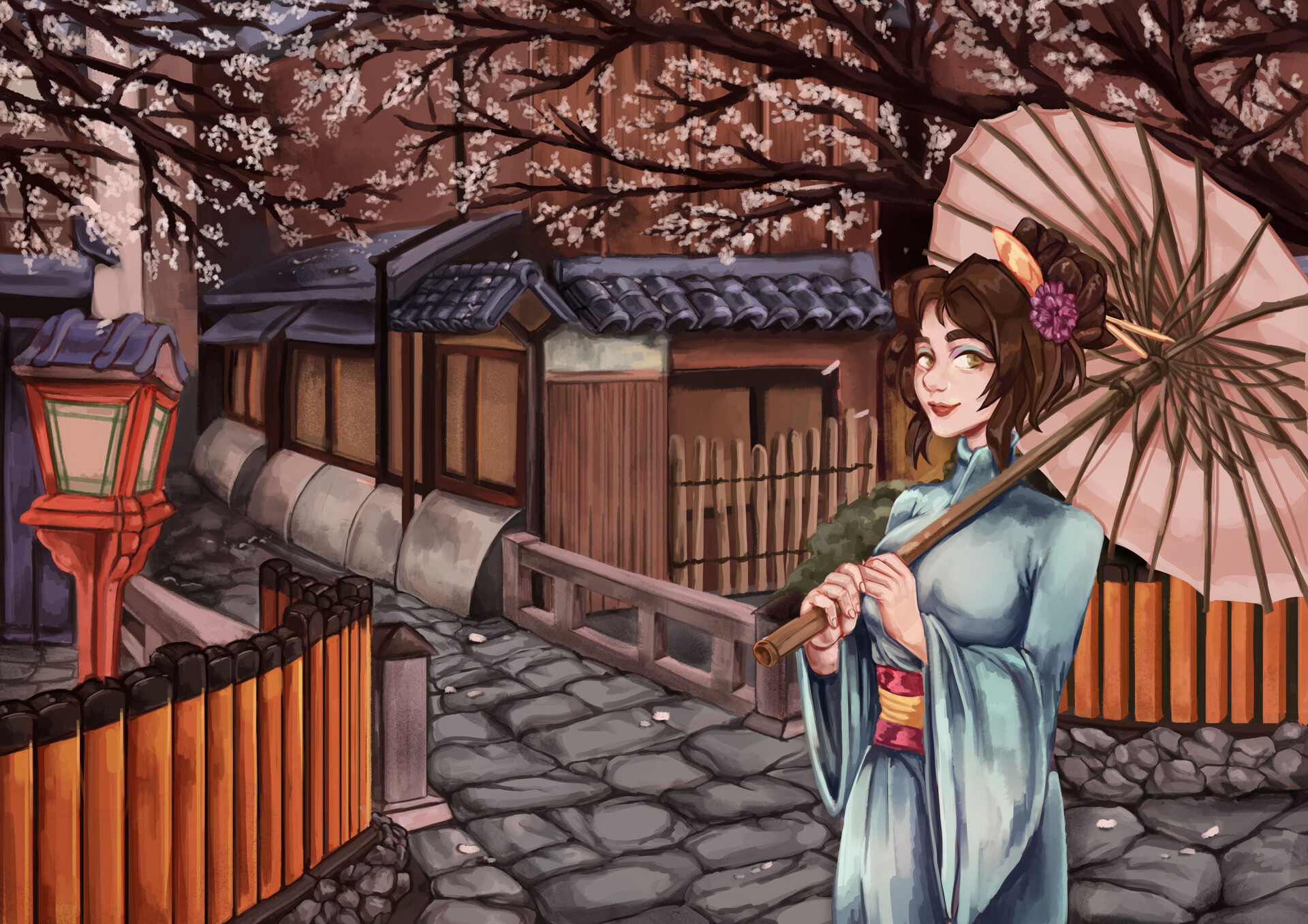 Anna Labno Lady At Gion Tatsumi Bridge