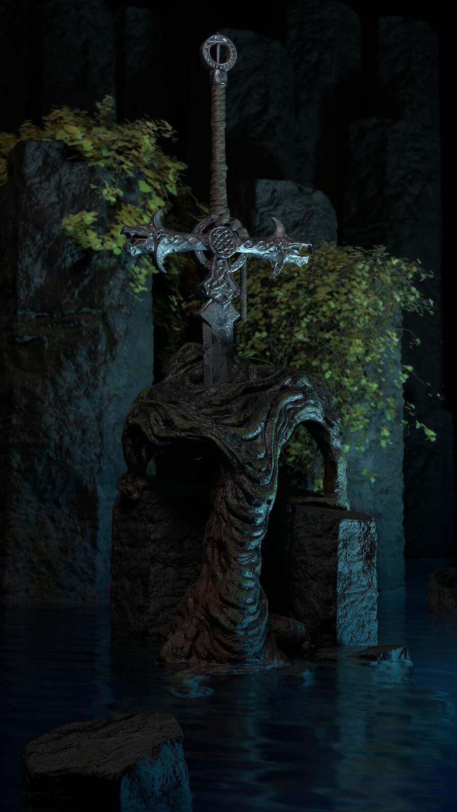 Full Sword+Environment Beauty Render
