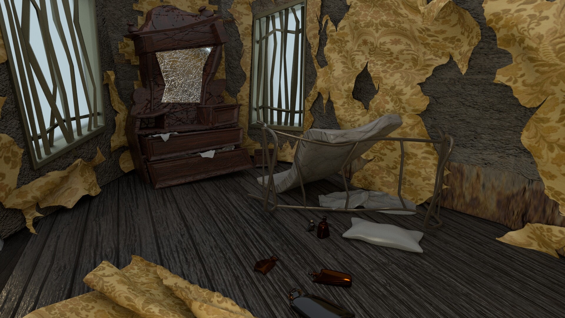 Phyllis Luedke - Yellow Wallpaper Environment: Bedroom