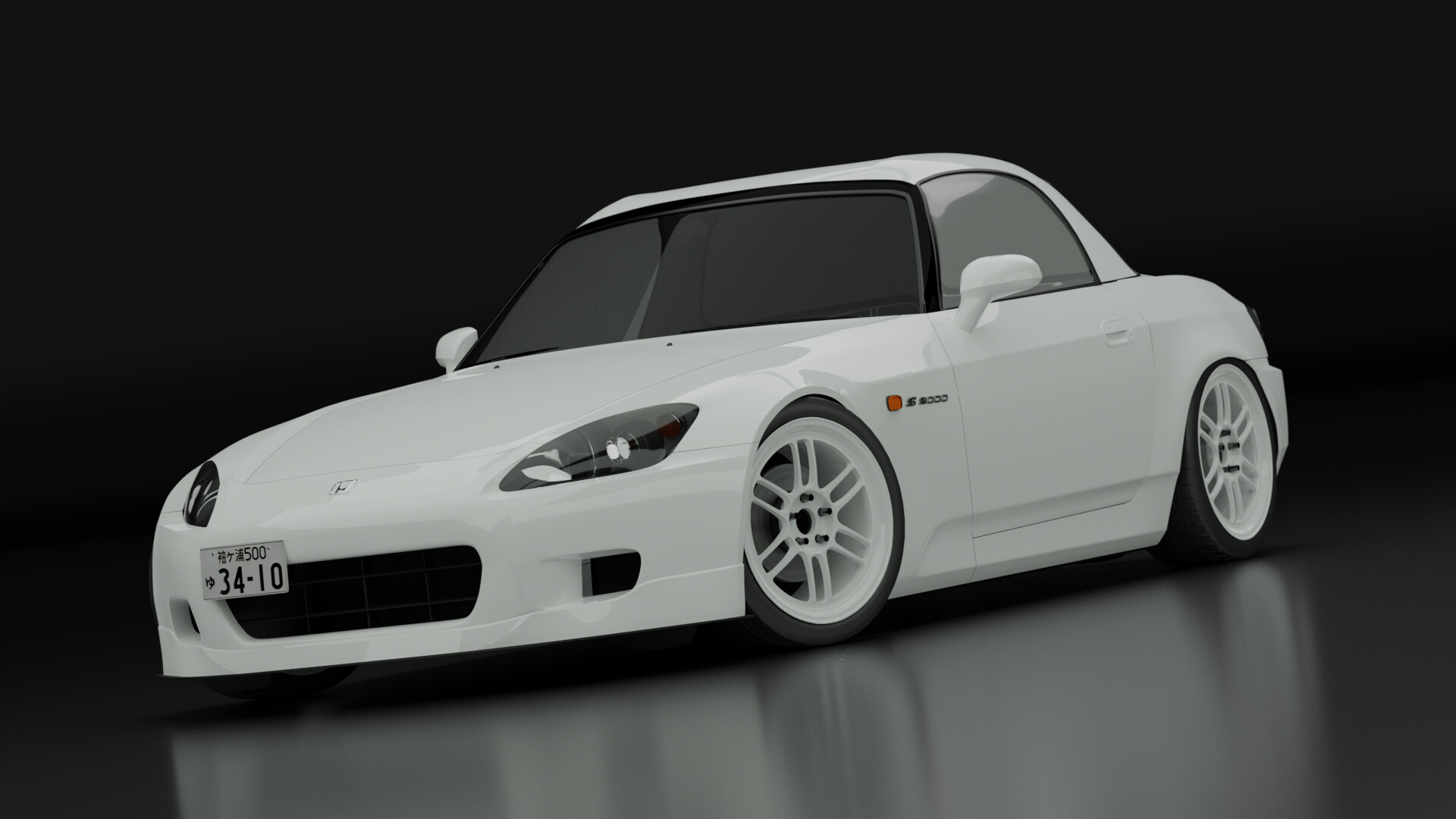 Artstation White Honda S00 Hard Top