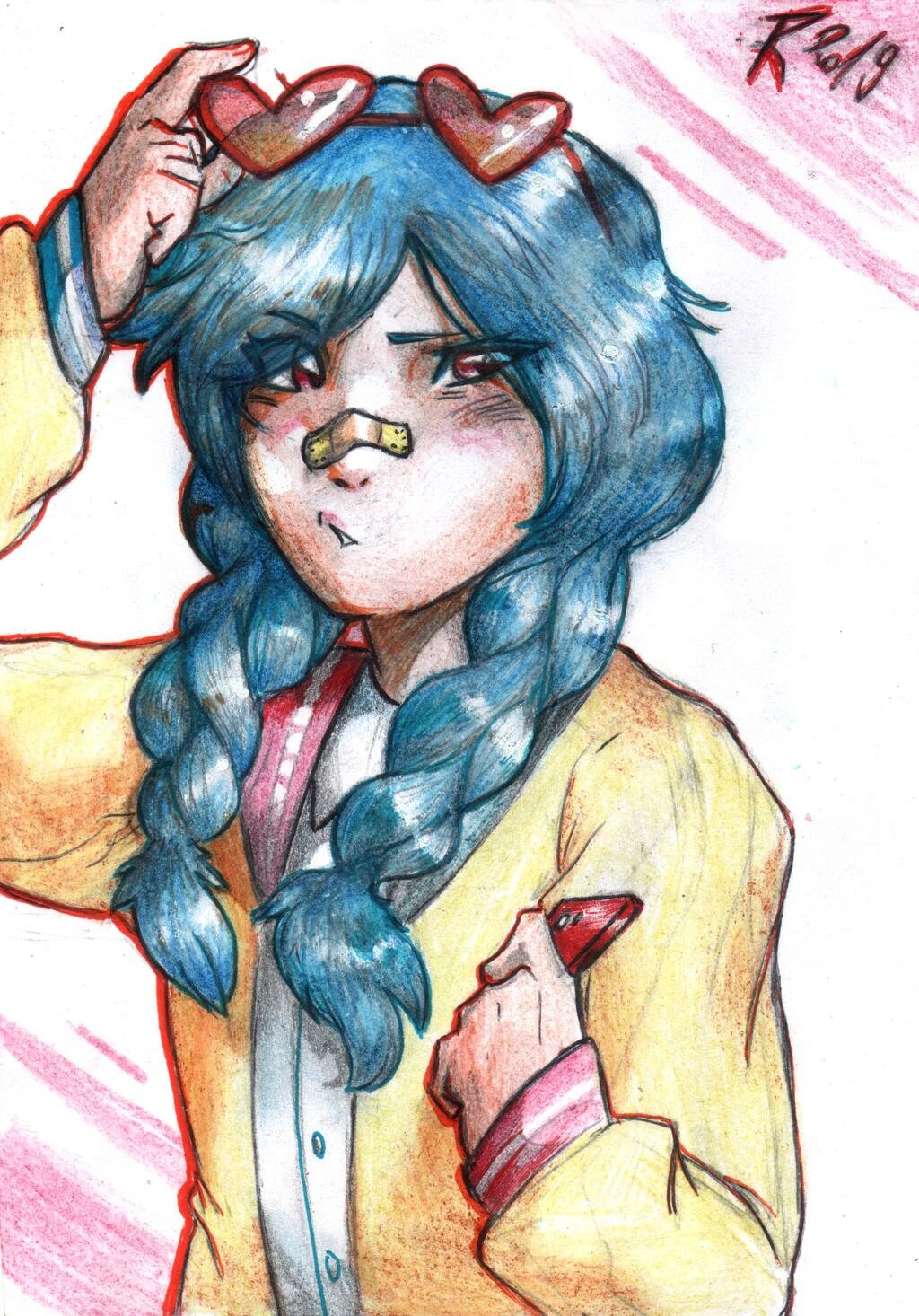 Another ArtFight attack! This young lady is Itsu, a character that belongs to DJTulips. Drawn in traditional, with colored pencils.
