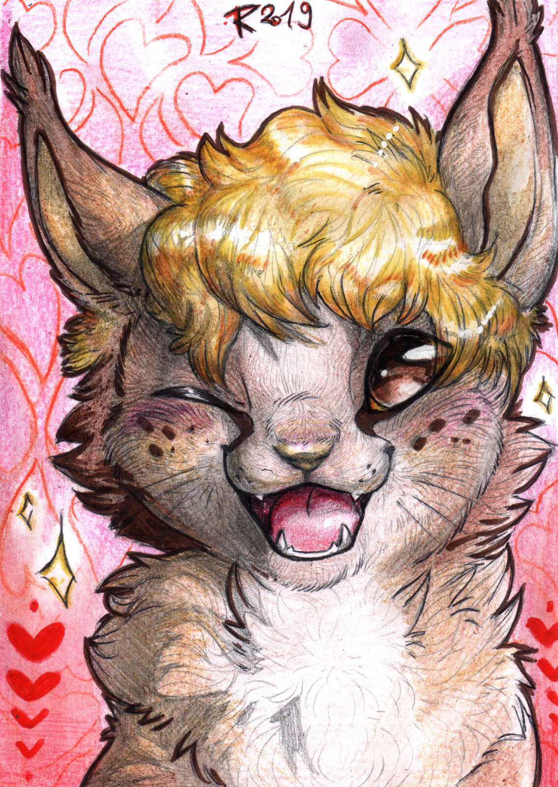 Another ArtFight attack! This absolutely cute feline is Thistle and belongs to Usvakero. Look at that little nose &lt;3