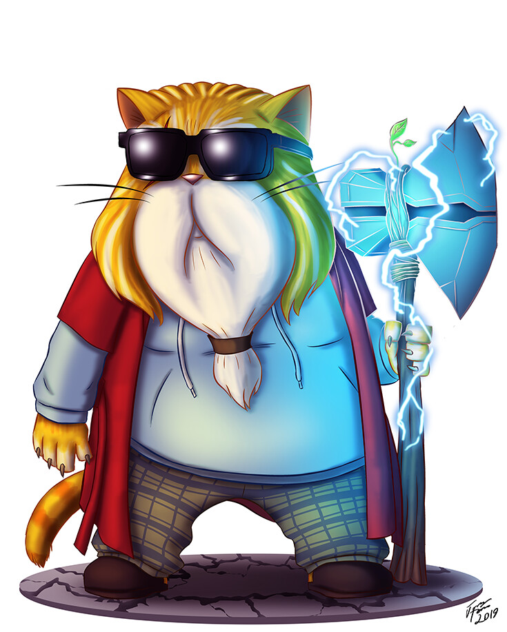 Artstation Fat Cat Thor Jonathan Torres Whiskers favorite part of the drawing is throwing all those whiskers in fat cat. artstation fat cat thor jonathan torres