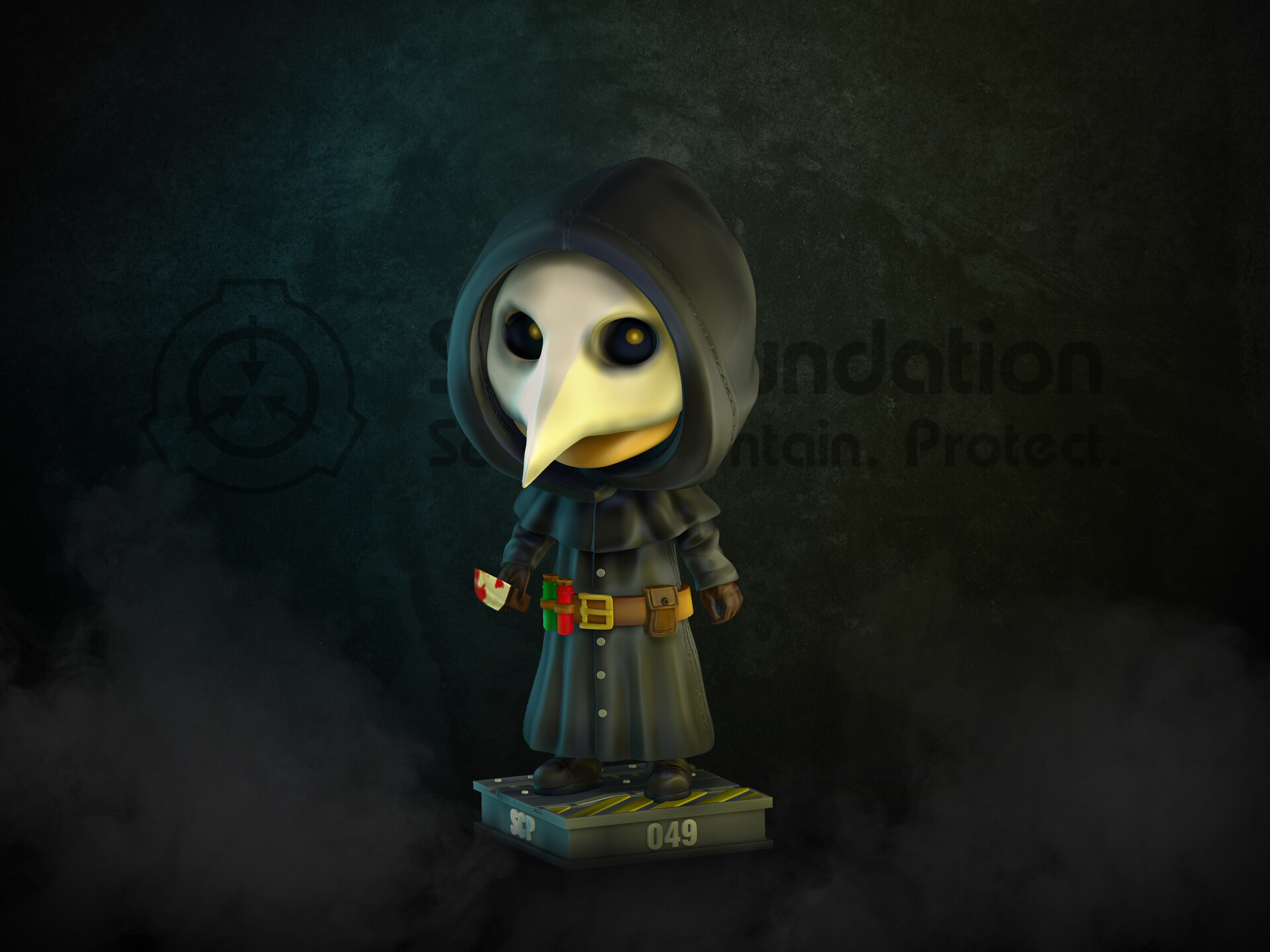 3D Print of SCP-049 - The plague Doctor - Fan Art Bust - 10cm by lunavoco