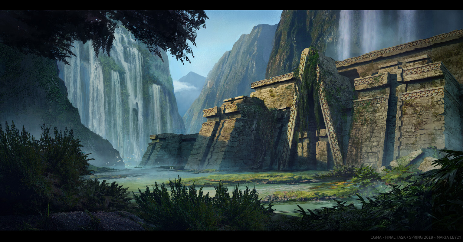 Artstation Ancient Jungle Temple Marta Leydy