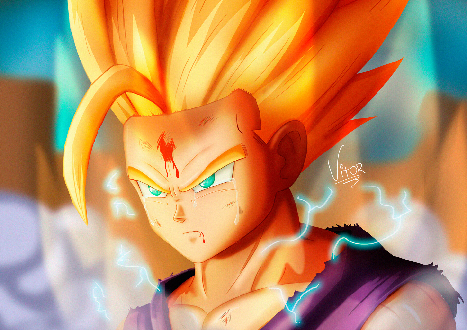 Artstation Teen Gohan Dragon Ball Z Vitor Tiva