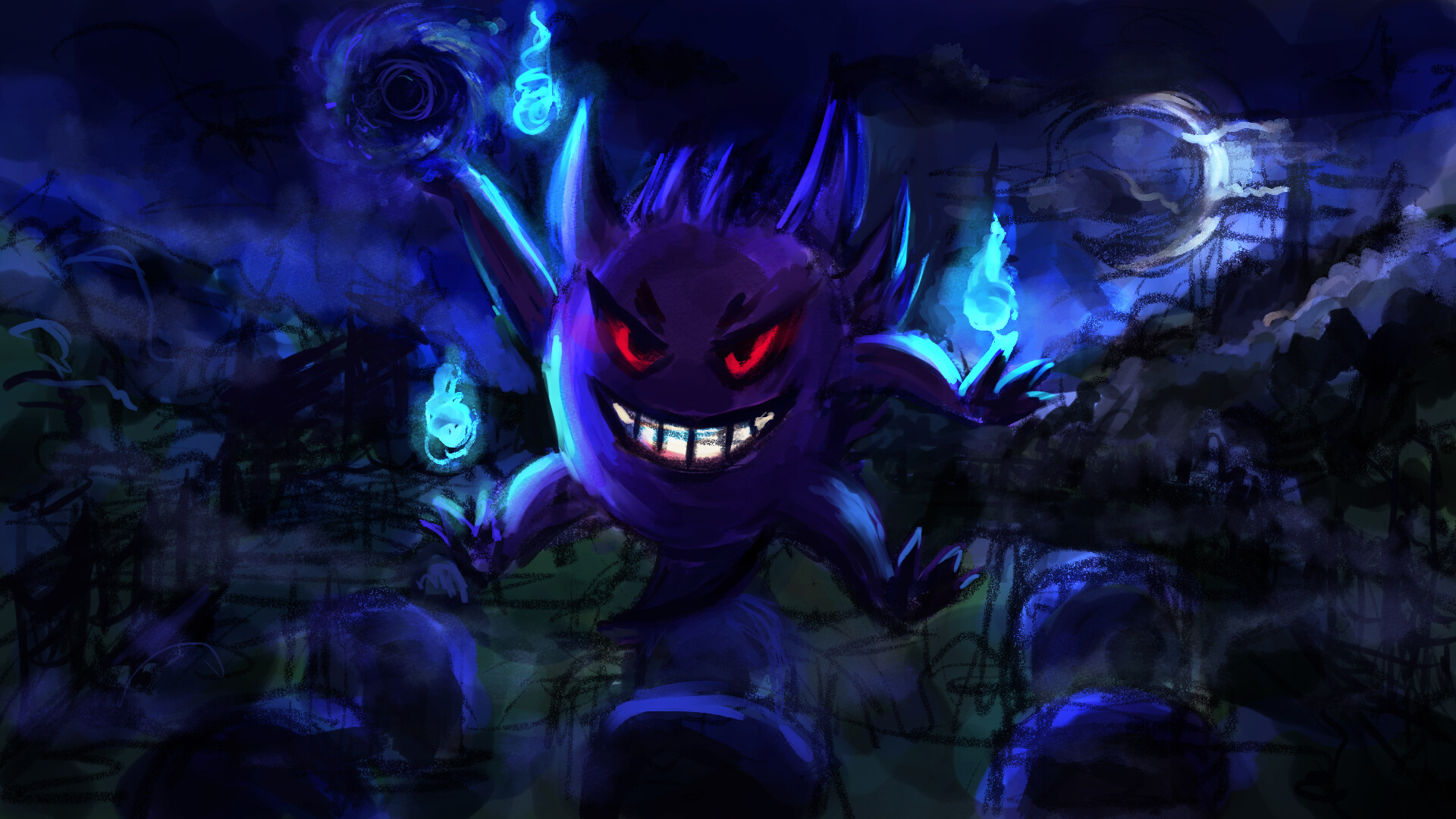 Gengar HD Wallpaper Free Download For Desktop  Pokemon Gengar Ultra HD  Images  FancyOdds