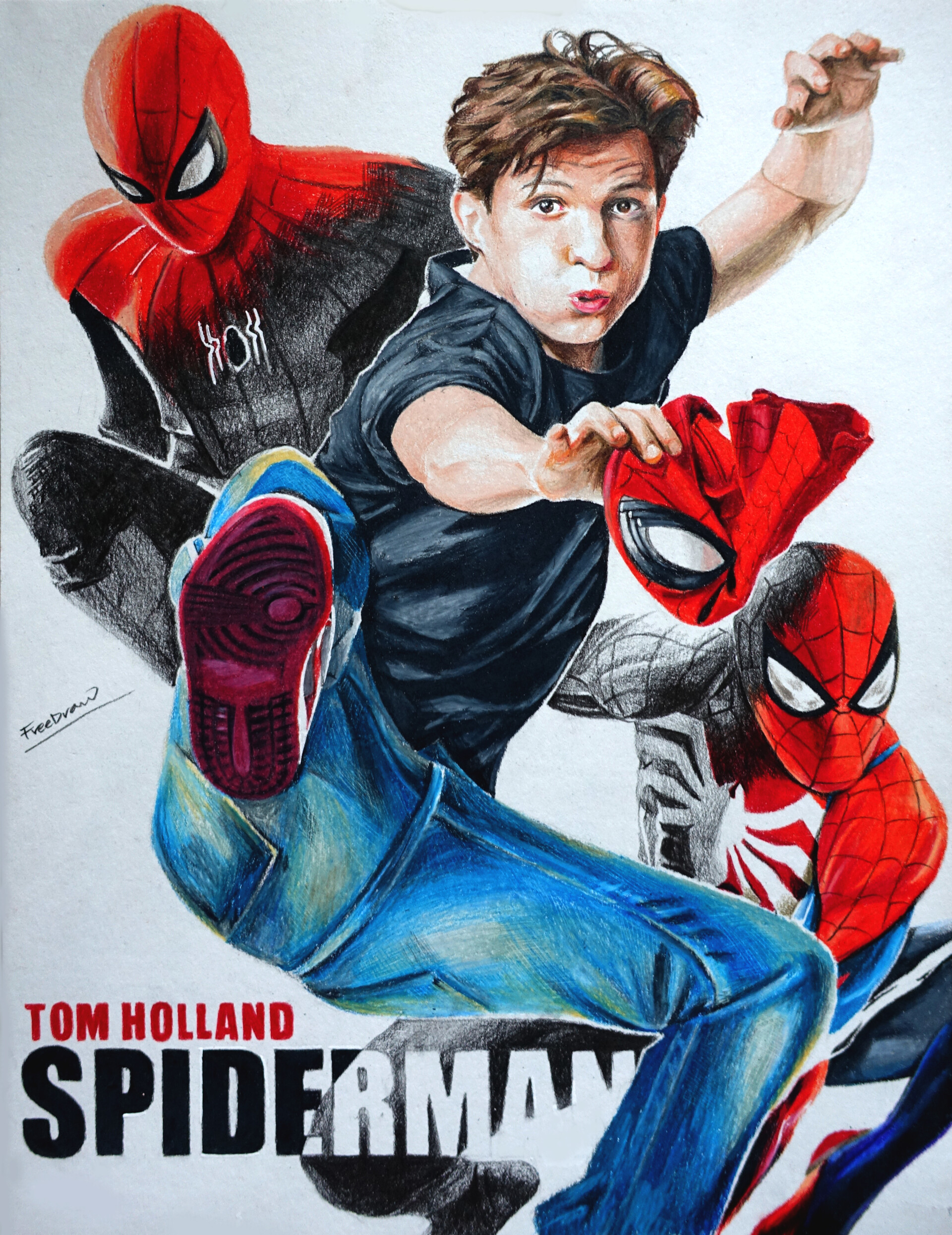 images Tom Holland Peter Parker Drawing colored pencil drawing tom holland