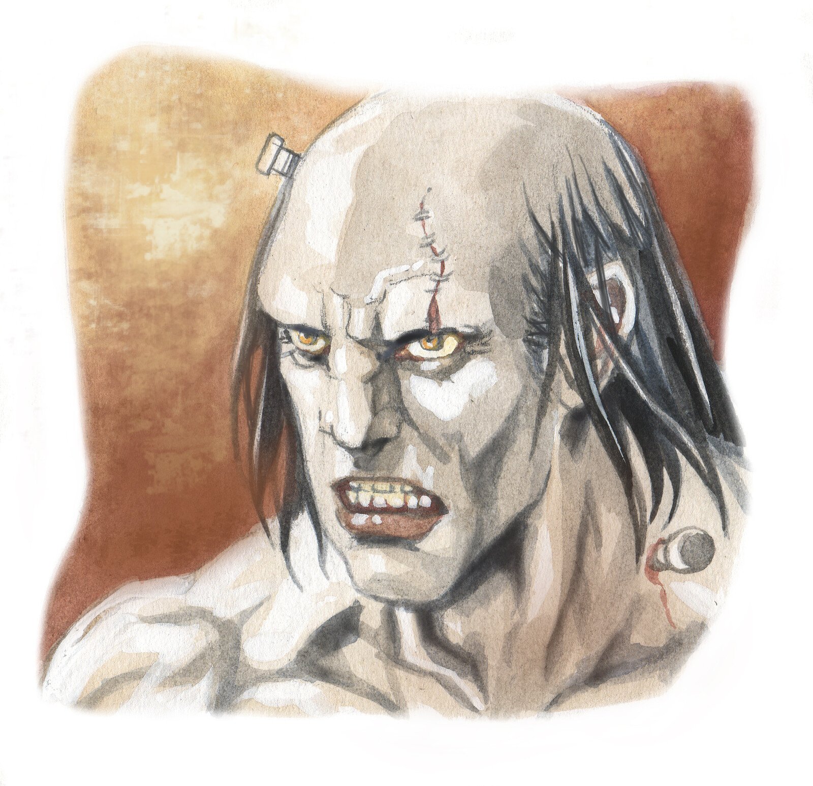 Frankenstein, illustration for a children´s book.