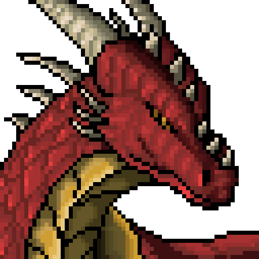 Burak Unutmaz - Red Fire Dragon Pixel Art
