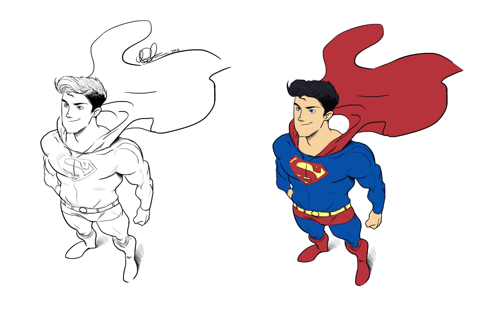 Superman process drawings (2018)