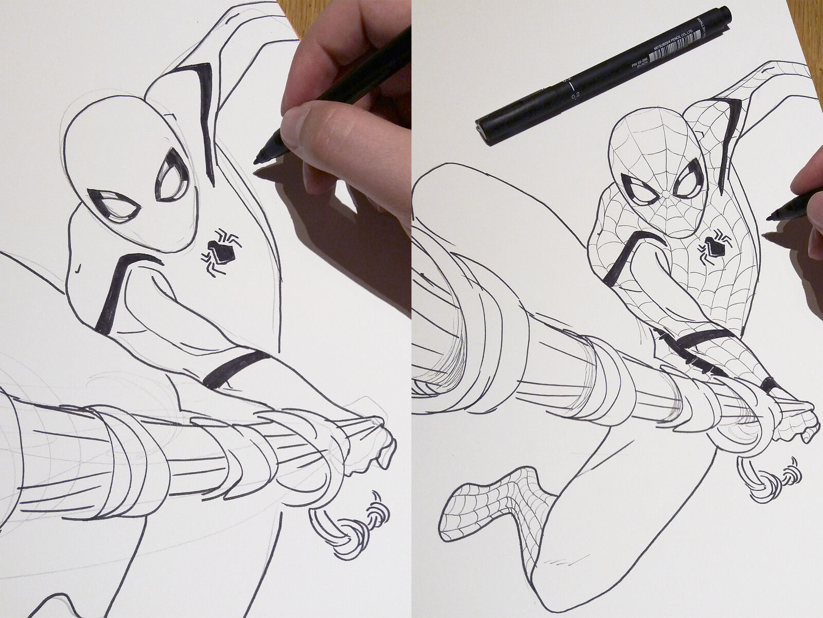 Spiderman Homecoming process drawing
