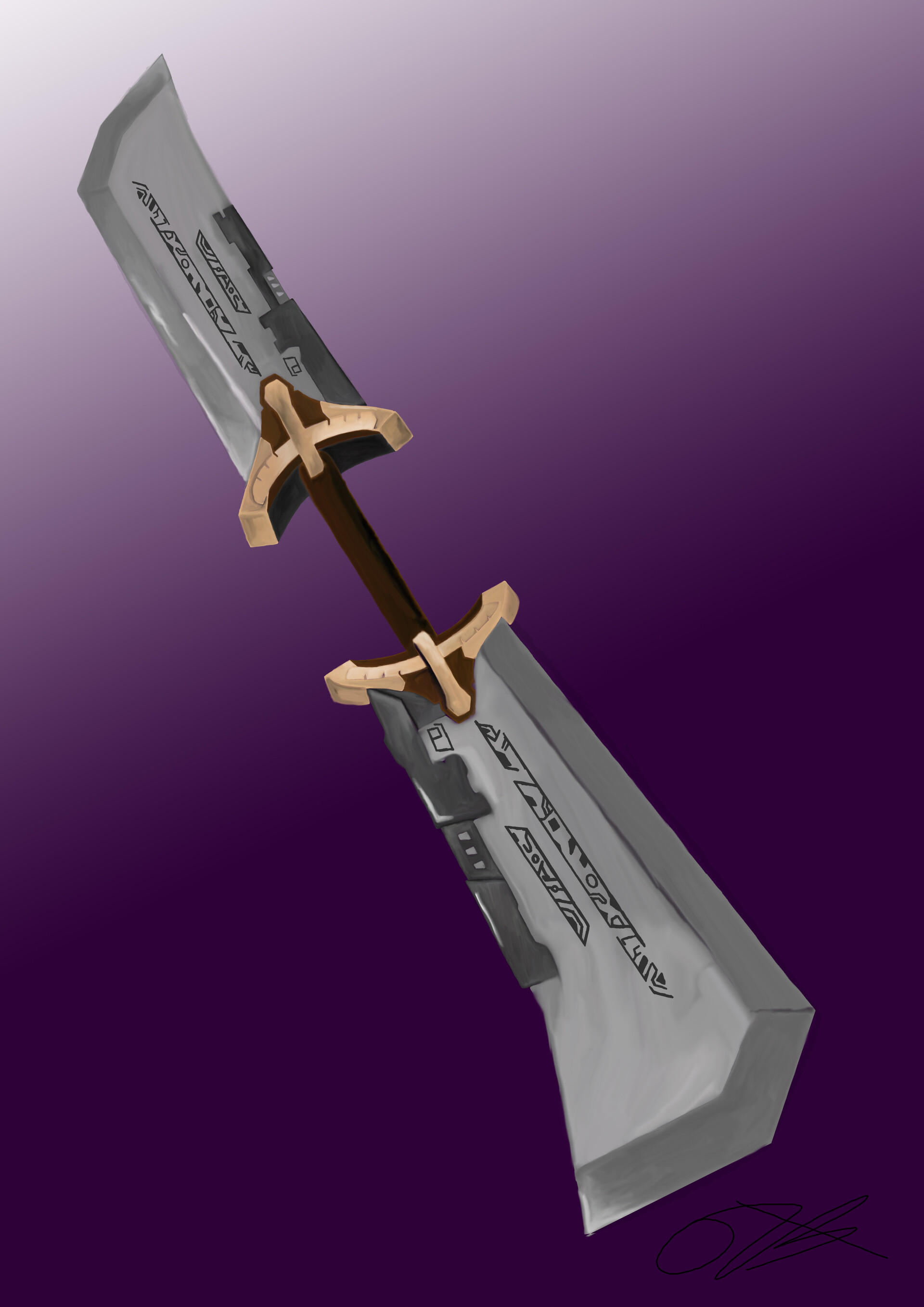 Artstation Thanos Double Bladed Sword Oliver Bamber