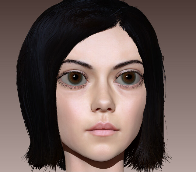 Artstation Alita Battle Angel 3d Model Head Azzeddin Douakha