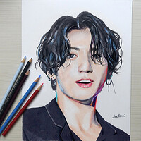 Artstation Colored Pencil Drawing Bts Jimin Jayugrim Freedraw