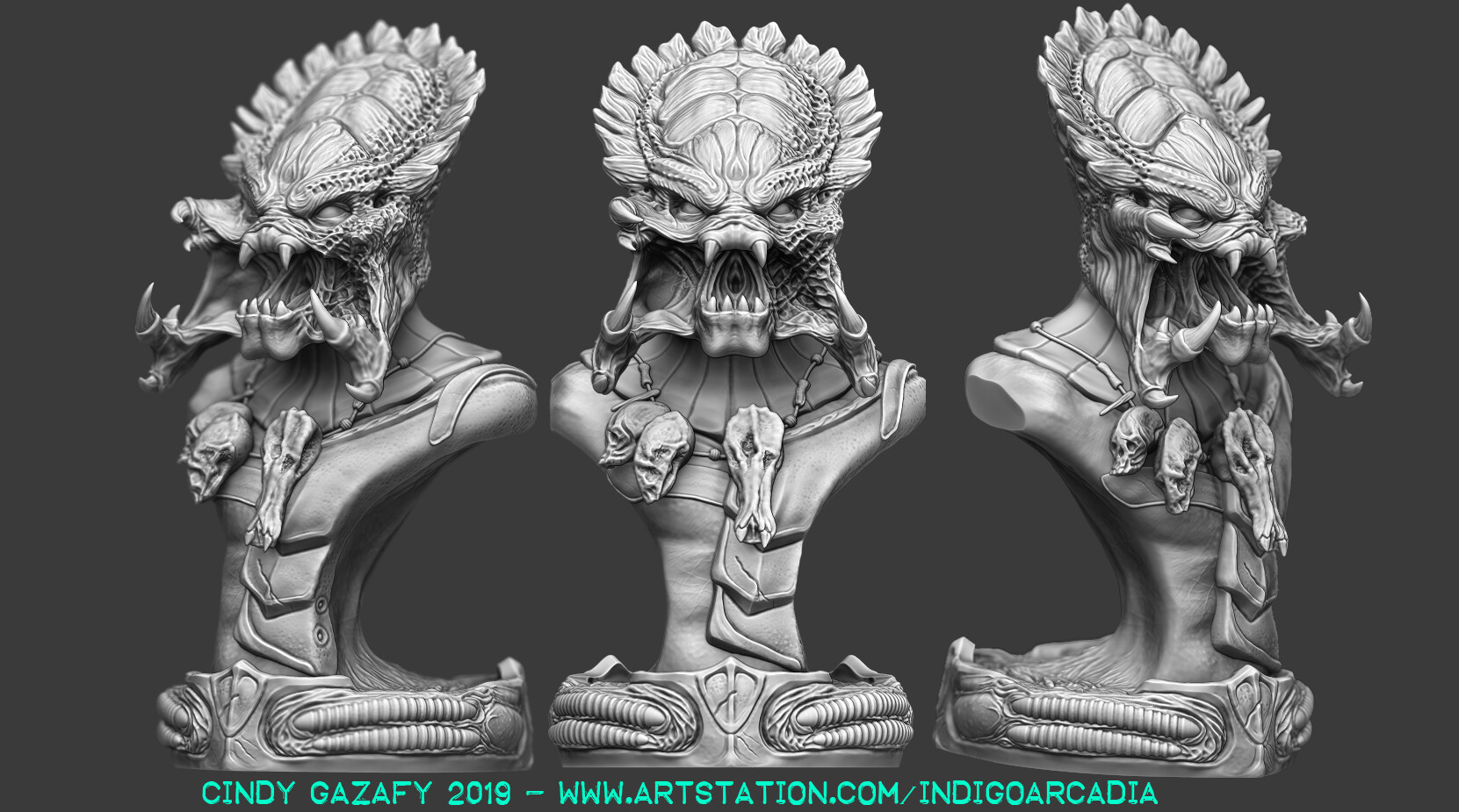 Artstation Wolf Predator Bust Cindy Gazafy