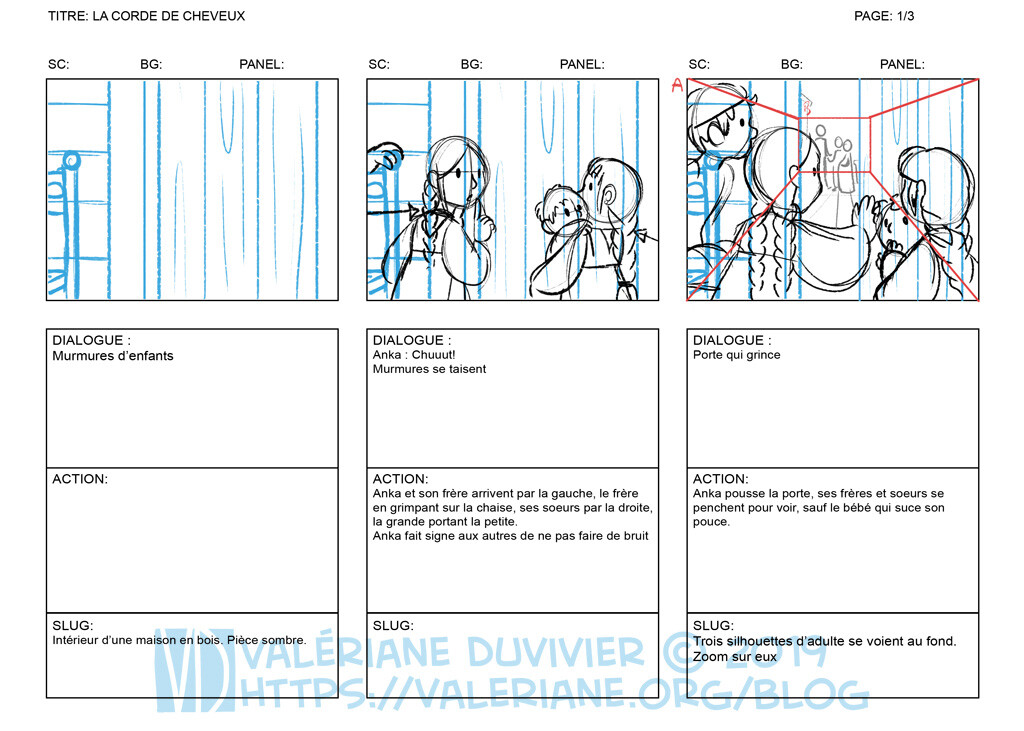 Storyboard : The Hair rope scene 1 page 1