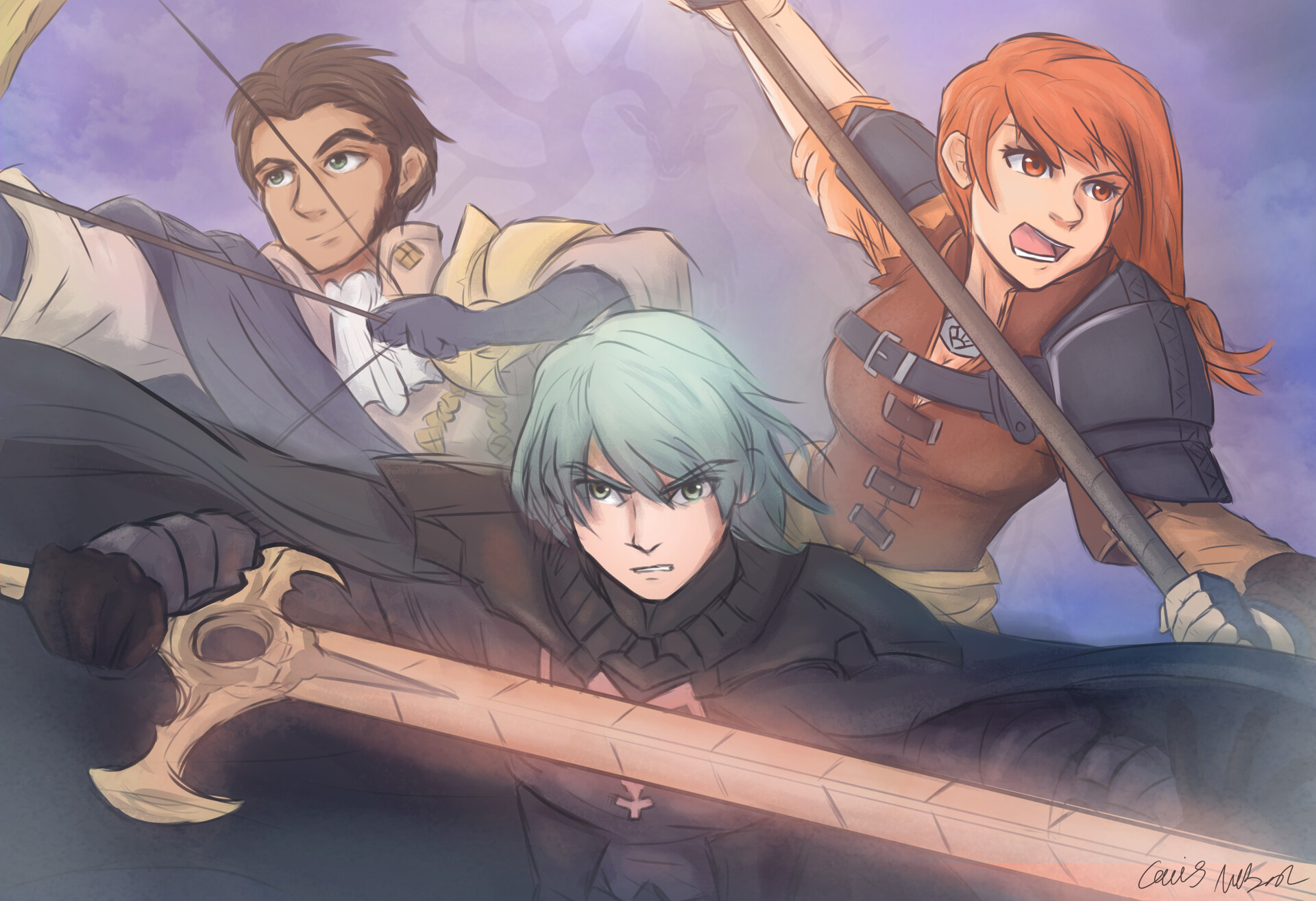 Artstation The Golden Deer S Power Trio Fire Emblem Three