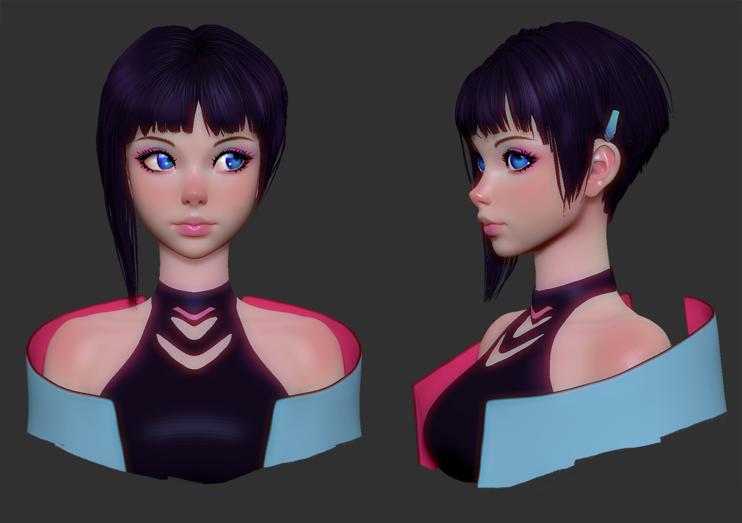 Zero 3d model. Cyber Hunter Зеро. Ольга Ануфриева 3d. Ольга Ануфриева Zbrush. Кибер Хантер персонажи.