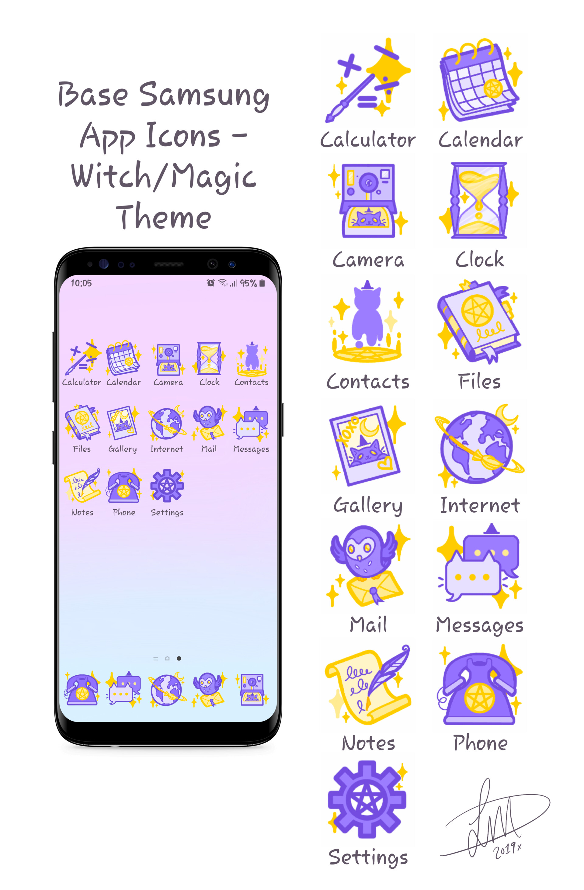 Artstation Samsung Galaxy Google Play App Icons Witch Magic