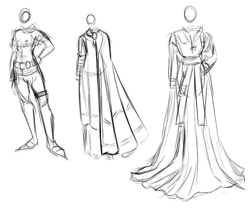 Medieval shop dress drawing