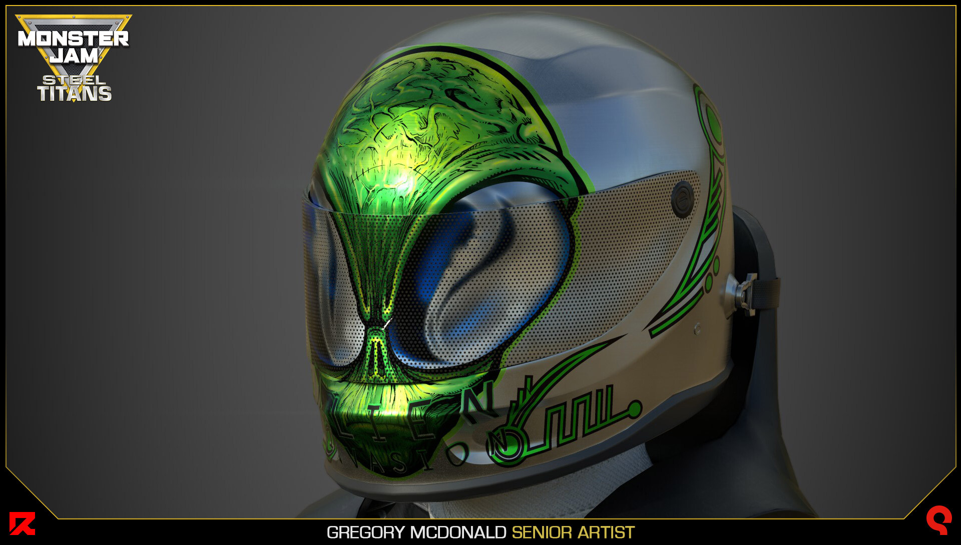 Artstation Alien Invasion Helmet Texture Monster Jam Steel Titans Gregory Mcdonald