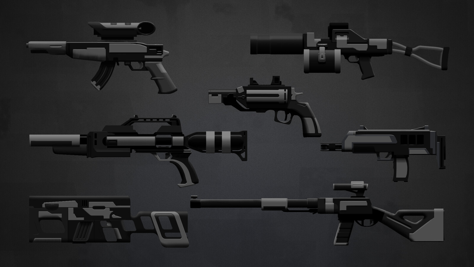 These never made it into the game. We were going to make a bunch of creature weapons that you only used against creatures but that gameplay mechanic was scrapped.