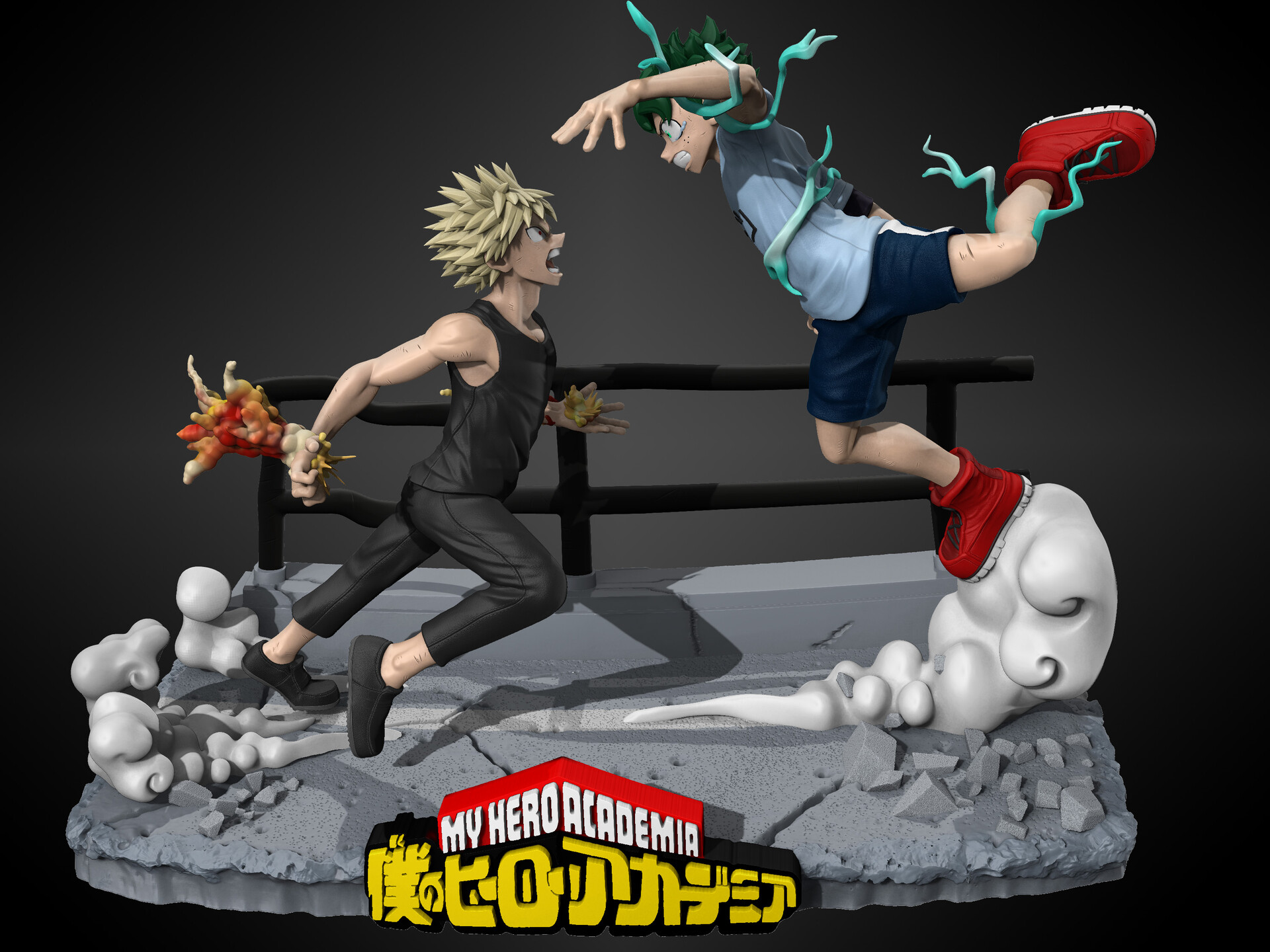 Artstation Fan Art Boku My Hero Academia Season 3 Bakugou Vs Deku Ezequiel Politano,Anime Bandages Cosplay