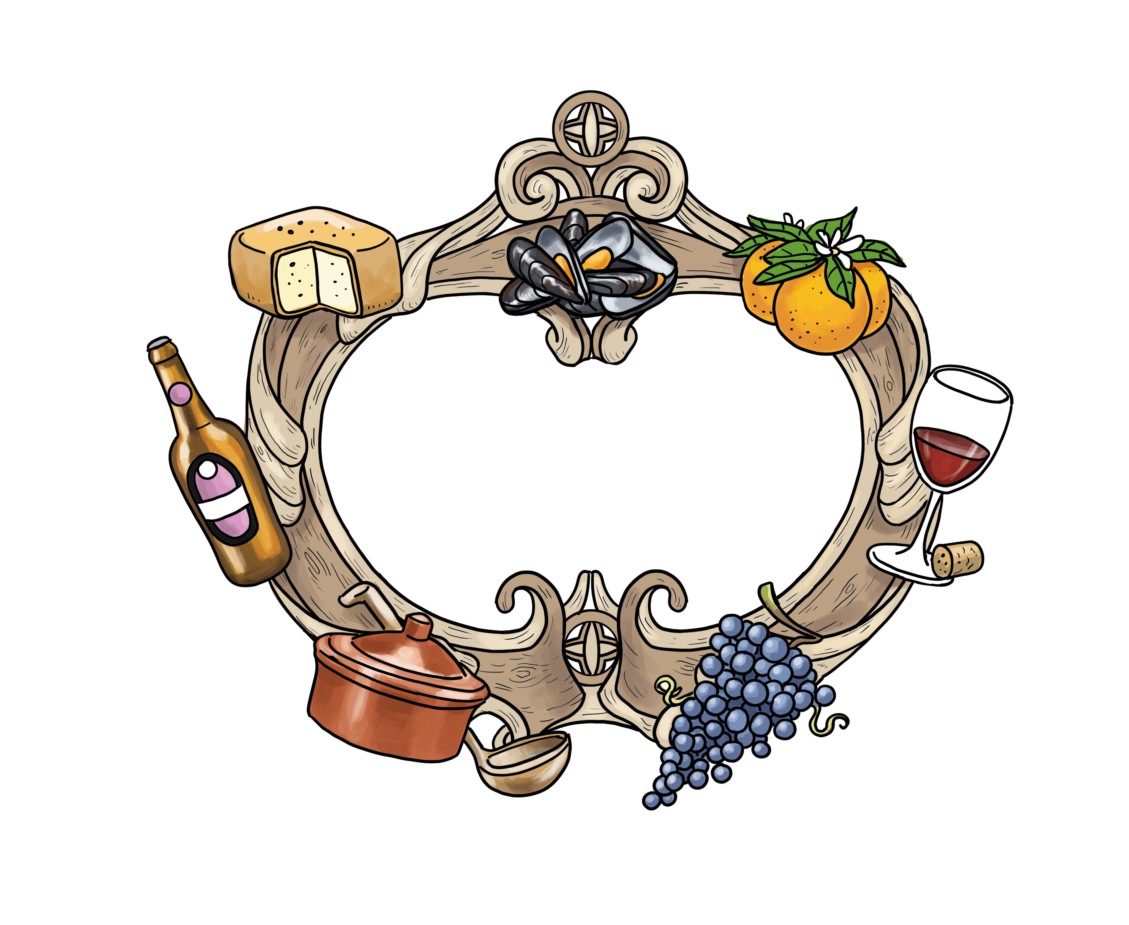 Ornament for the title of the Mallorca gastronomy map