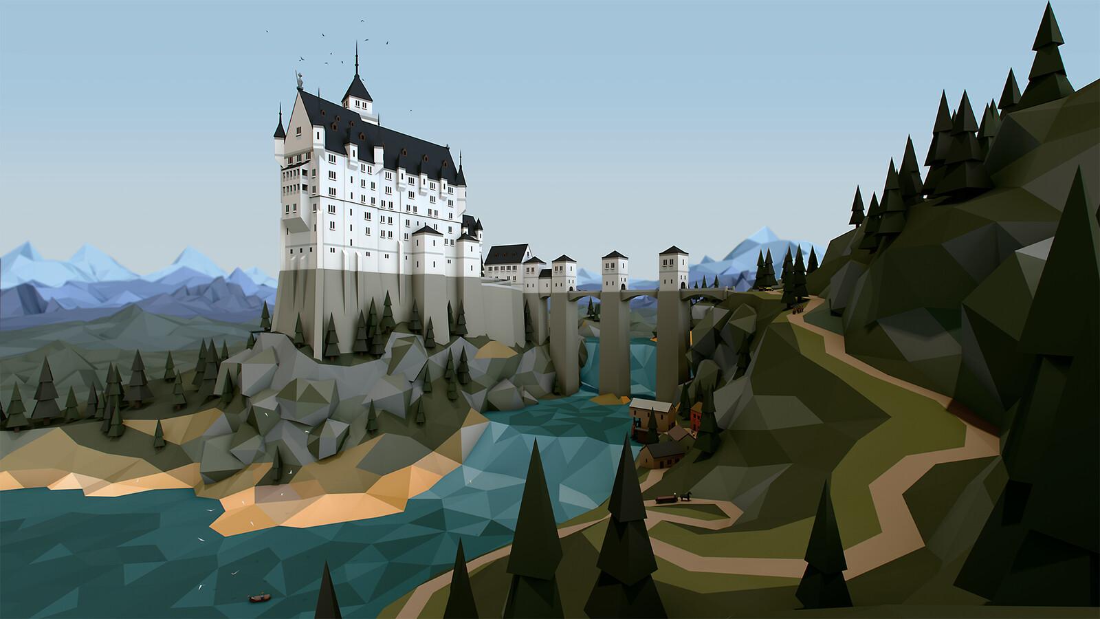 Хогвартс Low Poly