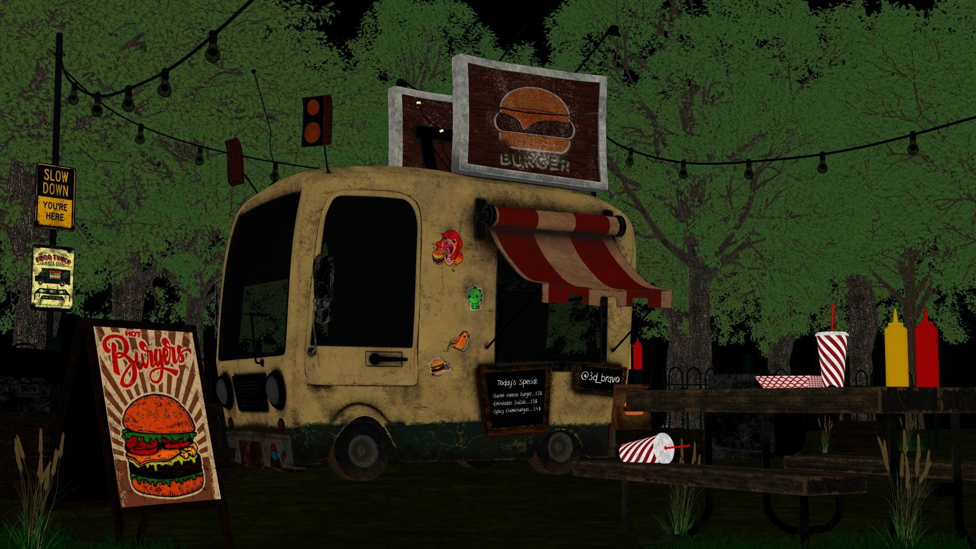 Artstation Food Truck Fair Environment Project Juan Fer
