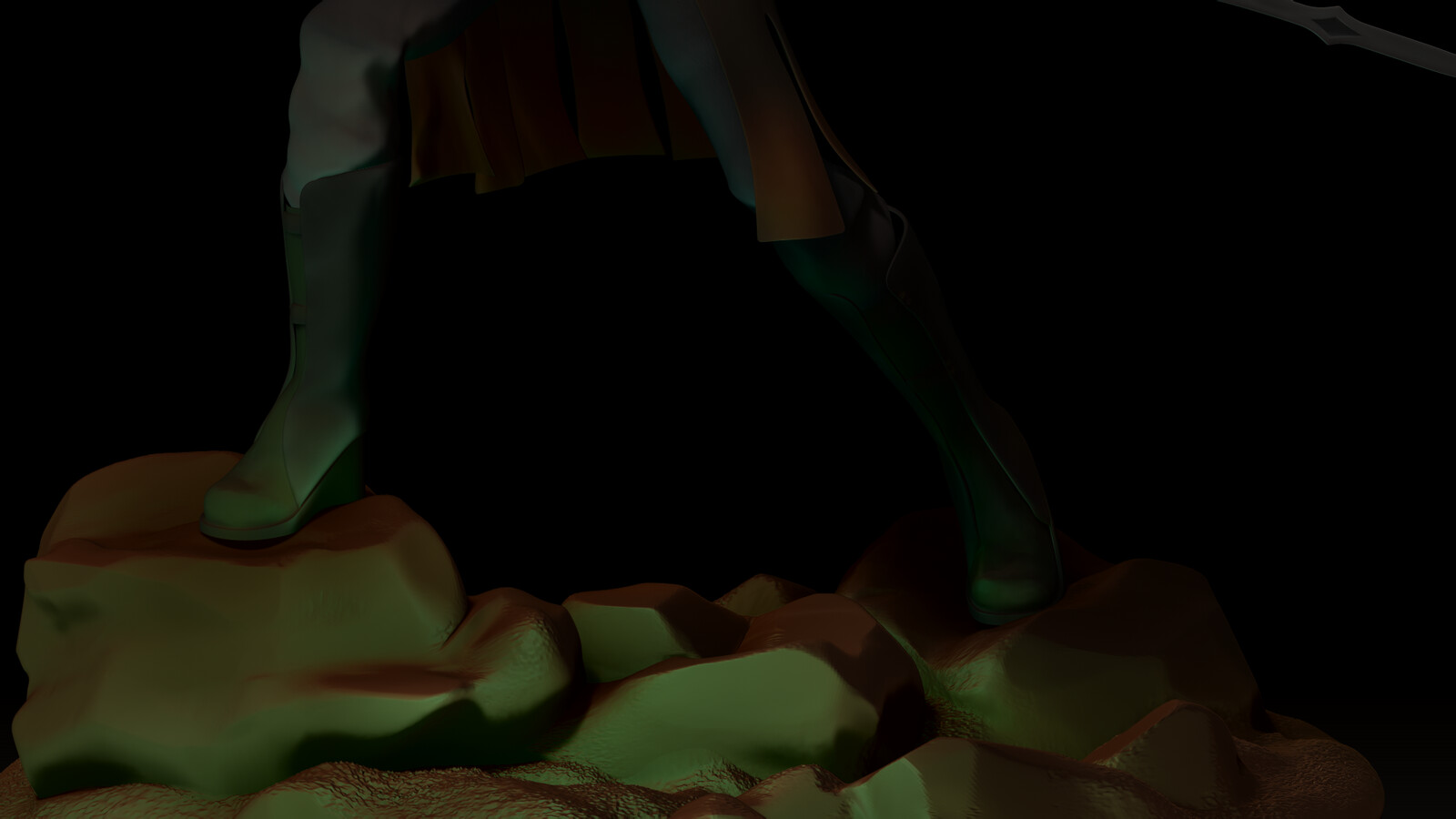 Close of detail of the ground and feet